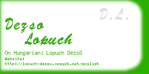 dezso lopuch business card
